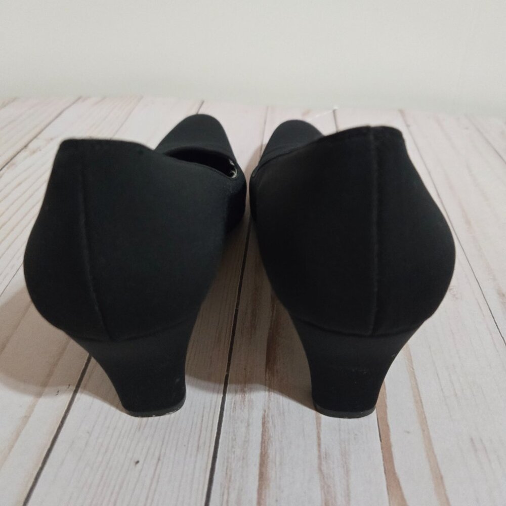 Salvatore Ferragamo Nisida Pumps Women 8 AA Narrow Black Suede Heels - Picture 4 of 10